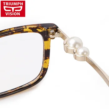 ZAFER VİZYON İnci Gözlük Çerçeveleri Bağa Gözlük Kadın Moda Kare Gözlük Gözlük şeffaf Lens Kadın Miyop Çerçeve