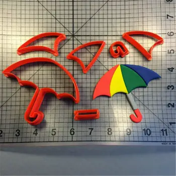Şemsiye Tasarım Özel 3D Baskılı Fondan Kek Üstü Kurabiye kalıbı Mutfak Aksesuar Seti Yaptı