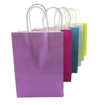 1 Adet/lot Festivali Hediye Kraft Kağıt Torba Alışveriş çantası çok İşlevli Şeker Renkli Kağıt Çanta DİY 21x15x8cm İşler