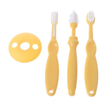 Bebek Diş Fırçası Diş Eğitim Yumuşak Diş Bakımı Masaj Çocuk Ağız 3 Adet/Set-001