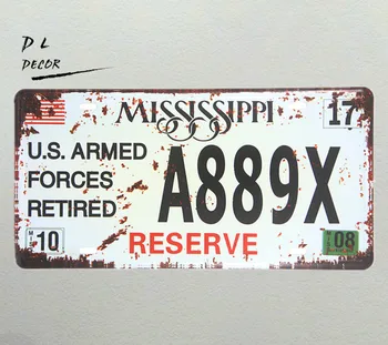 EV İçin DL-ABD Silahlı Kuvvetleri emekli MİSSİSSİPPİ rezerv Tin Sign Metal Poster Duvar Dekor DÜKKANI BAR Asılı