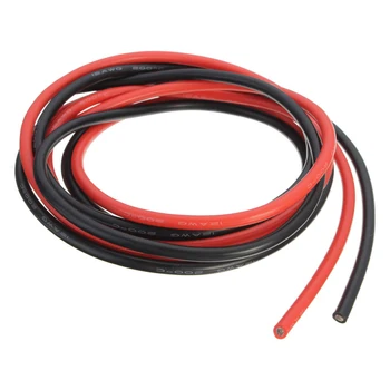 RC Siyah+Kırmızı (3m) 12 AWG 10 Metre Ölçer Silikon Kablo Esnek örgülü Bakır Kablolar