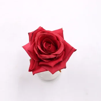Ev Partisi Düğün Süslemeleri DİY çelenk Hediye Kutusu İçin 4 adet 10cm yakışıklı Dokunmamış Gül Buketleri Sahte çiçekler Defteri