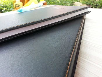 A4 büyük boy siyah iş dizüstü, deri notebook yüzey
