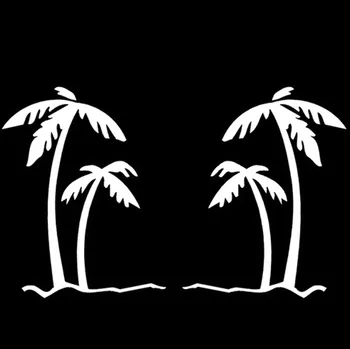 14*8.5 CM Palmiye Ağacı Tropik Grafik Araç Sticker Stil Çıkartma su Geçirmez Motosiklet Çıkartmaları Araba Siyah/Gümüş C2-0327
