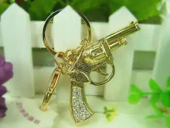 Silah Anahtarlık Rhinestone Kristal Kolye Araba Anahtarı Çanta Zincir Hediye Moda Ücretsiz kargo Cazibesi