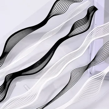 2 Sayfa 3D Altın Siyah Nail Art Liner Şerit Tırnak Sticker Çıkartmaları DİY Beyaz Çivi İpuçları Dekorasyon Araçları Çivi Çıkartmalar Güzellik