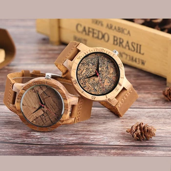 YİSUYA Doğa Yaprak Ahşap İzle Erkekler Analog Kuvars Deri Kayış Moda Roman Bambu kol saati Kadın Modern Cool Saat Bozuk