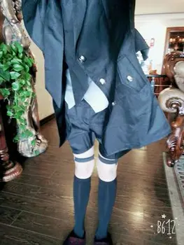 Anime Siyah Butler Kuroshitsuji Ciel Phantomhive Cosplay Kostüm Tam takım Elbise Ceket+gömlek+yelek+ılmek+pantolon