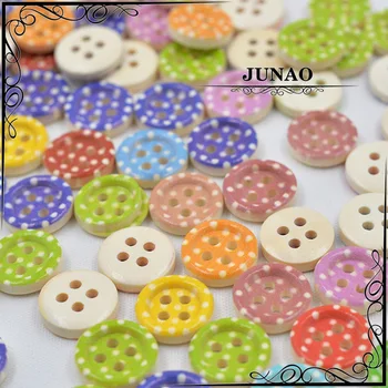 Boyalı JUNAO 13 mm Vintage Karışımı Renk Düğme 4 Delikli Düğme dikme Çocuk El Sanatları Süslemeleri Defteri, yassı sırtlı deniz Ormanlık