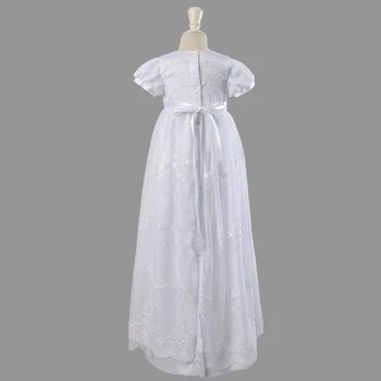Önlük Beyaz Dantel Vaftiz çevik yenidoğan Bebek kıyafetleri Kız bebek Vaftiz elbise vestido ınfantil Elbise İşlemeli