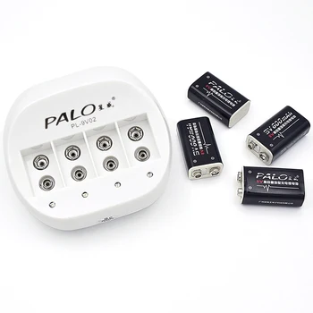 6F22 9 V Lityum Ni için PALO 4 Yuva 9 v 6f22 Şarj Edilebilir Pil Şarj Mini Çift Oyuncak Pil Şarj cihazı-MH Ni-CD Pil