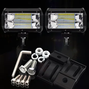 Safego 5 İnç 72W LED Sel Çalışma Işığı 24*3W LED Çipleri Gövde Tekne Traktör Jeep Araba İçin Araba Işık Sis Işık Offroad Sürüş Işık