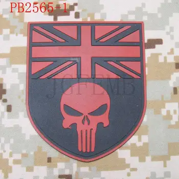 Birleşik Krallık Punisher bayrak Askeri taktikler moral 3D PVC yama