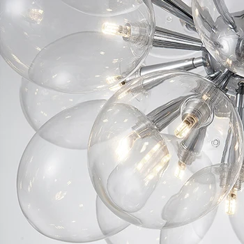 LED Postmodern Nordic Demir Cam Baloncuklar Tasarımcı Lambası LED Işık.Kolye Işıklar.Kolye Lamba.Yemek Odası kolye ışık