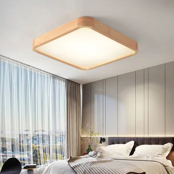 Kare MEŞE yatak odası mutfak balkon dikdörtgen Modern ahşap tavan led tavan ışıkları modern avize tavan lambası