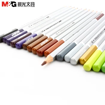 M&G Suda çözünür renkli kalem 24 renk 36 48 renk renk kurşun altı açı İlköğretim okul malzemeleri boyama