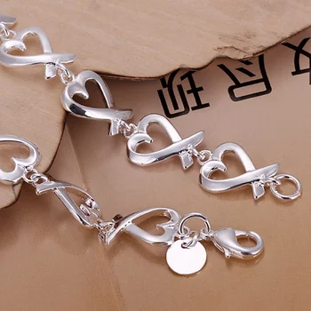 925 ayar Gümüş zarif sevgi dolu bilezik moda cazibesi mizaç joker H177 kadın bölüm doğum günü hediye kişiselleştirilmiş