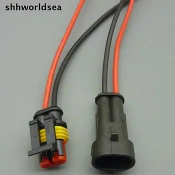 Shhworldsea 10Pair 1.5 mm 2 Pin Araba Tel AWG Deniz Oto Elektrik bağlantı Fişi Mühürlü su Geçirmez Otomatik Tel tel Tak