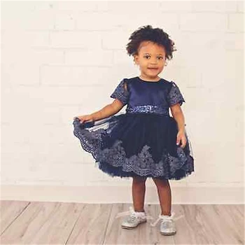 Bebek Kız Resmi, Prenses Elbise 2017 Yeni Moda Vestido Infantil Dantel Yay Top Elbisesi Tutu Parti Kızları 0) i b} dır Çocuk Elbise-