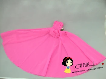 Ücretsiz kargo barbie bebek için Pembe renk akşam gelinlik parti elbise Rose