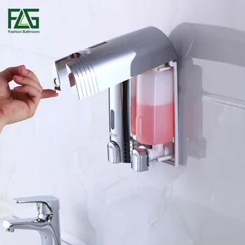 FLG En Ucuz Çift Soap Dispenser Duvar 2 9050C Banyo Hastane Otel Tedarik İçin Sabun Şampuan Dispenser Duş Yardımcısı Monte