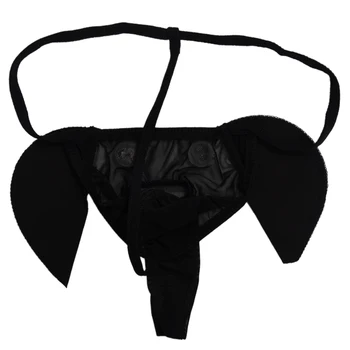 Seksi Erkek iç Çamaşırı Külot TFGS Komik Fil Kılıfı Siyah G-string-Tanga