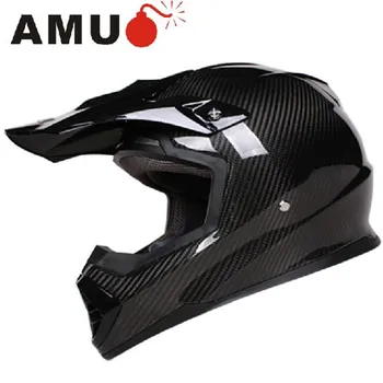 Ücretsiz kargo AMU hafif Karbon fiber motosiklet kaskı profesyonel Cross Kask DOT ECE onaylı