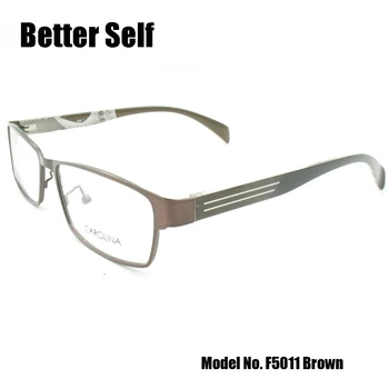 Kendini daha iyi F5011 Tam Kenarlı Optik Çerçeve Gözlük, Metal Gözlük HD Asetat Tapınak Dikdörtgen Gözlük