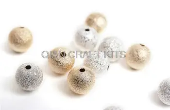 (4 mm-10mm) karışık boyutlarda renkler kurşun ve 300pcs, Zımpara topu, parlak gümüş ve 16 k altın kaplama karışımı pirinç topları ücretsiz nickle