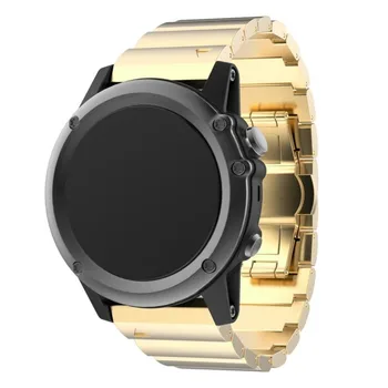Garmin Fenix 3 Bant İzlemek Bant Genişliği 26 mm İzlemek Bant Klasik Paslanmaz Çelik Saat Altın Bilezik İçin Metal Kayış