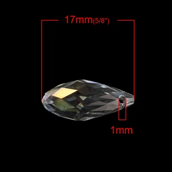 DoreenBeads Kristal Gevşek Cam Boncuk Gözyaşı Şeffaf AB Renk yeni 17 mm x 8 mm,Delik: 1mm Yaklaşık 20 Adet 2016 Yönlü