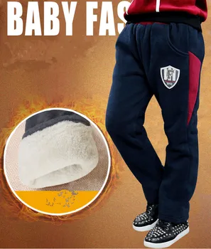 2018 kış Çocuk Giyim Erkek pantolon erkek uzun pantolon büyük çocuklar için sıcak kalınlaştırmak Polar erkek bebek spor pantolon nedensel