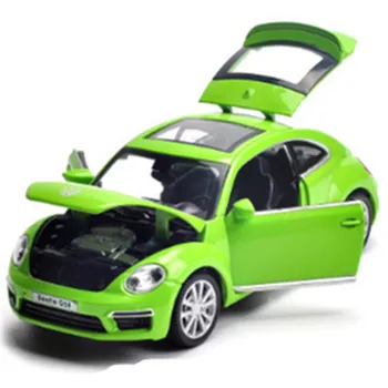 Çift At 1:32 ücretsiz kargo Volkswagen Beetle Alaşımlı Döküm Otomobil Modeli Geri Oyuncak Araba model Araba Elektronik Çocuklara Oyuncak Hediye Çek