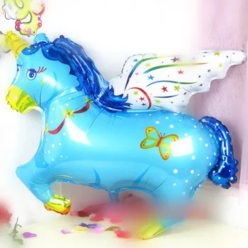 50pcs/çok Büyük boyutlu tek Boynuzlu At Pegasus Balon Folyo Balon Bebek Doğum günü Düğün Parti tedarikçi Dekorasyon helyum globos