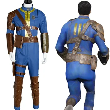 Üniforma Tek Hayatta kalan Sıcak Oyun Cadılar Bayramı Partisi Tulumlu 4 Fallout FO Nate Cosplay Kostüm Kasa #111 Kıyafet Setleri Kostümleri