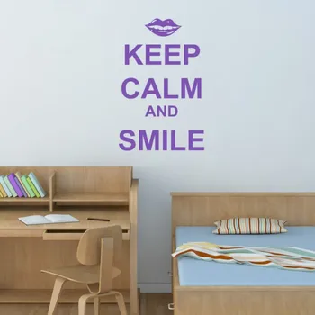 Sakin ol Ve Gülümse Sakin Tırnak Oturma Odası, Yatak Odası ZA147 İçin Çıkartmaları Ev Dekor Çıkarılabilir Sanat Çıkartmaları Duvar Sticker Duvar Tutmak
