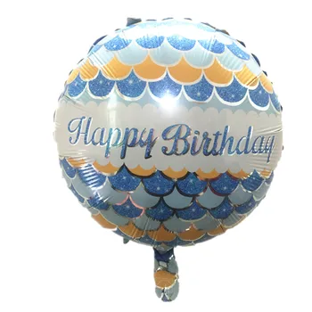 BİNGTİNA yuvarlak Mutlu Doğum günü balonları çocuklar toptan globos Balık desen balonları için parti dekorasyon balon oyuncaklar tatil