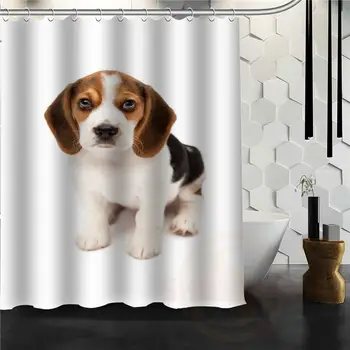 Pop Hayvan serisi yeni köpek yavrusu Duş Perdesi deseni Banyo Dekorasyonu İçin en Son Banyo Kumaş Moda Özelleştirilmiş
