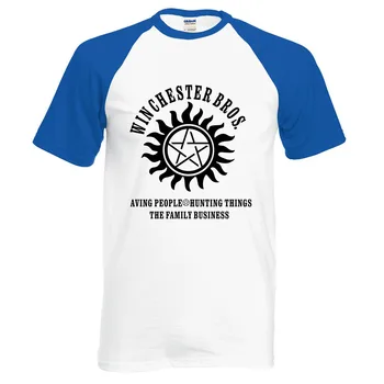 2017 yeni stil yaz t shirt Supernatural Winchester Bros hip hop raglan erkek t-shirt %100 pamuk kısa kollu o-boyun gömlek
