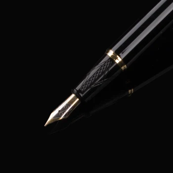 DİKA lüks Hediye Kalem Malzeme Yazma Ücretsiz Kargo için Siyah Metal Dolma Kalem 0.5 mm İridyum Uç Mürekkep Kalem Düzgün WEN