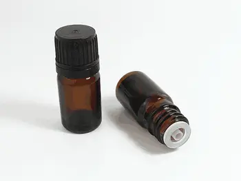 5 mL 10 ml Amber Cam Şişelerde Uçucu yağ Aromaterapi Kozmetik Kapları 5CC Amber Cam Şişe Plastik kapaklı Damlalık
