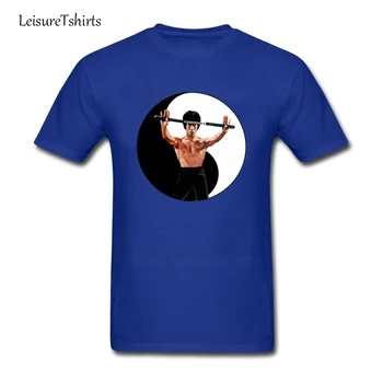 Yin Yang Kung Fu Man T Shirt Bruce lee Boş Klasik Gevşek Erkek Yaz Yuvarlak yaka Tişört Teenboys en Son Tişört Kung Fu Üstleri