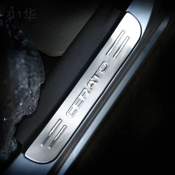 KİA CERATO 2005-12 dış paslanmaz çelik kapı eşik şeridi hoş geldiniz pedal Sürtünme plaka kapak film şekillendirme döşeme araba Eşiği