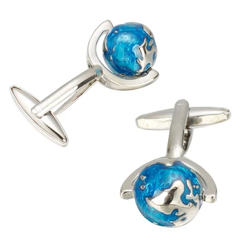 MeMolissa Küre Mavi Renk Adını Dünya ile Moda Tasarım Gümüş Erkek İçin Kaliteli Bakır Malzeme en İyi Hediye Şeklinde kol düğmeleri Göster