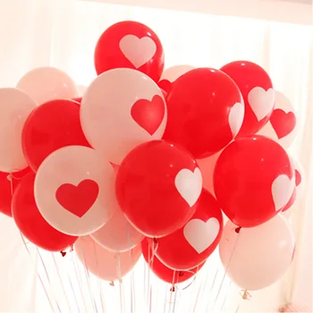 Çiftler İçin ücretsiz kargo 10 adet/lot Kalp Balon 12 İnç Romantik Süslemeleri Balon Decoracion De Cumpleanos toptan Baskılı