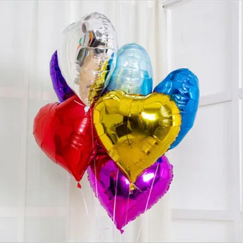 10pc 10inch saf renk balonları düğün aşk dekorasyon globos için kırmızı Kalp balon alüminyum folyo balonları seviyorum
