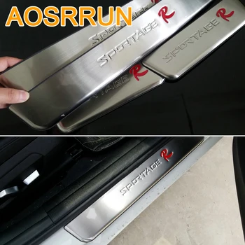 Kia Aracınızın SL 2011-arası dönemde 3GEN Paslanmaz Çelik Kapı Eşik Plaka Scuff araba aksesuarları araba İçin AOSRRUN-şekillendirme