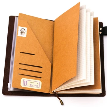 Gezgin notebook dolgu kağıt için 2017 Yeni Kraft kağıt kartı kapağı diğer notebook spiral okul malzemeleri kart paketi ve