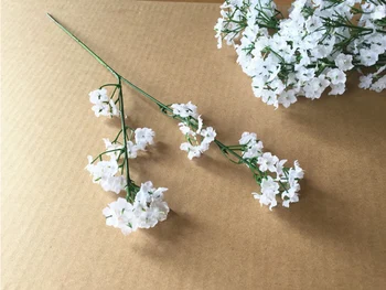 12pcs Yapay Babysbreath Düğün Dekorasyon Plastik Gypsophila Buket Çelenk Çiçek Beyaz Nişan Çiçekleri